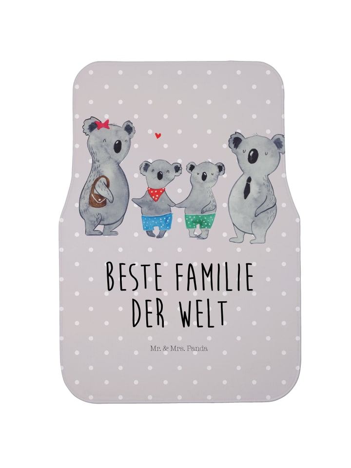 Fußmatte Auto Koala Familie zwei mit Spruch in Grau Pastell