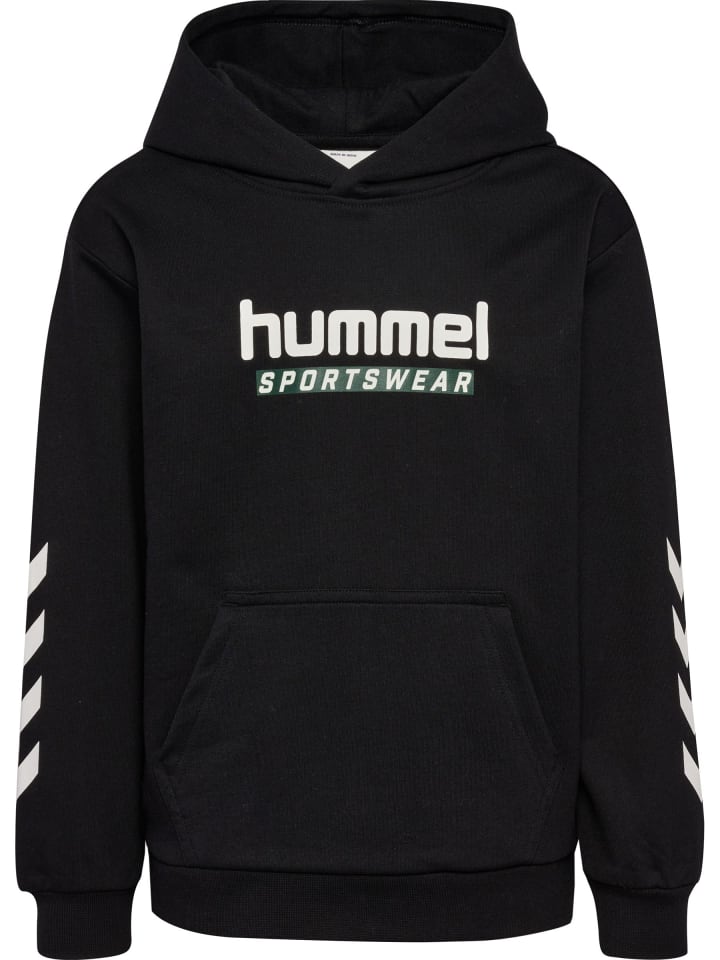 Kinder Hoodie mit Logoprint in Schwarz