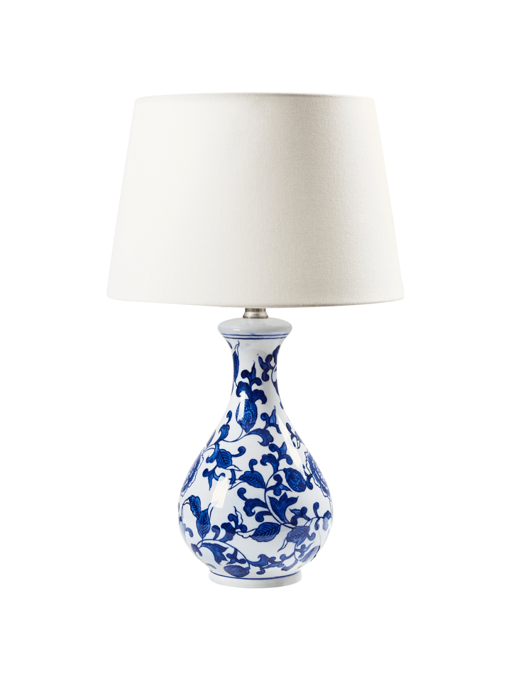 Tischleuchten CARMEN in Weiß/Blau - (W) 30 x (H) 48 x (L) 30 cm