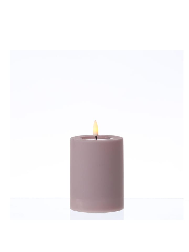 LED Kerze Mia Kunststoff für Innen/Außen flackernd H: 10cm D: 7,5cm in rosa