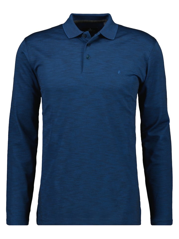 Langarm-Polo in blau
