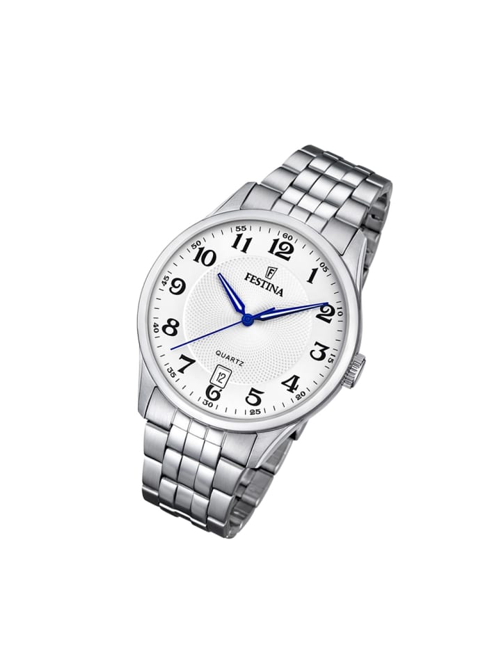 Analog-Armbanduhr Festina Klassik silber groß (ca. 43mm)