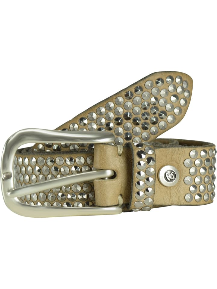 Nietengürtel Leder 95 cm camel