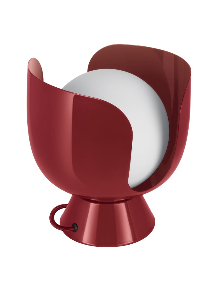 Corolle Tischleuchte E14 Metall Glas Retro Rot