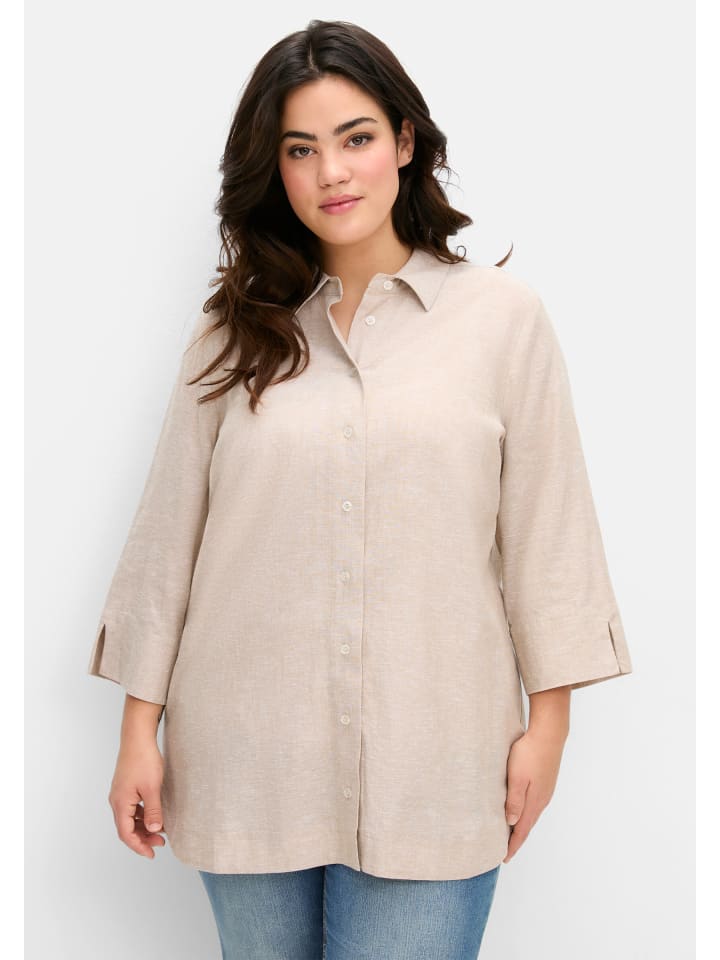 3/4-Arm-Bluse in beige