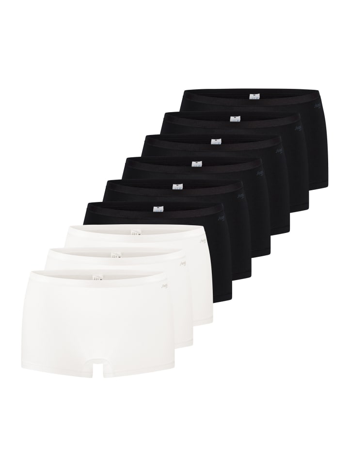 Short Slip GO Daily Cotton in Schwarz / weiß