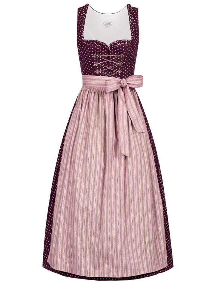 Dirndl lang Thea in Weinrot