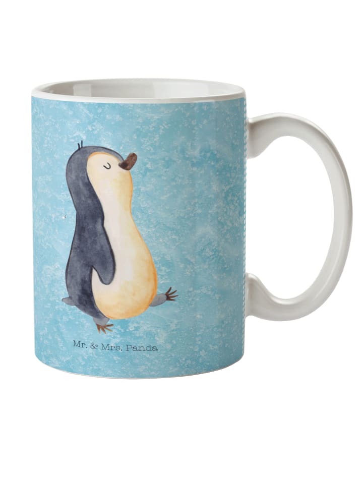 Kinderpott Pinguin mHerzieren ohne Spruch in Eisblau