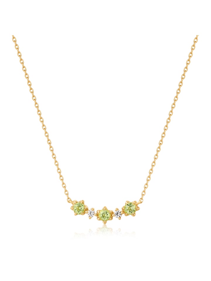 Halskette Peridot and White Sapphire in gold