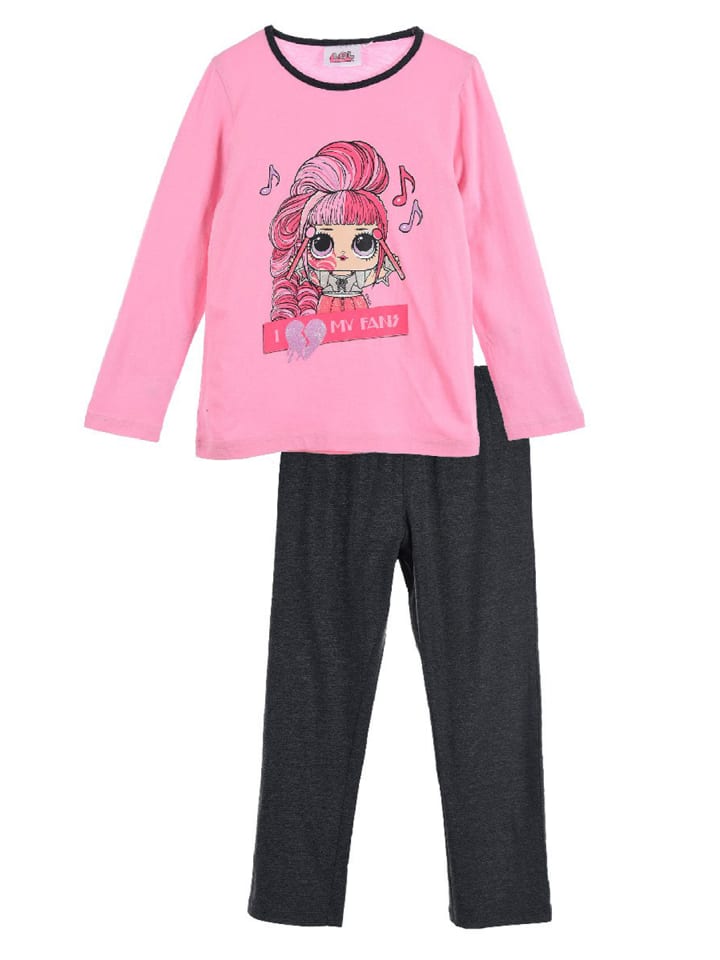 2tlg. Outfit: Schlafanzug Pyjama in Pink