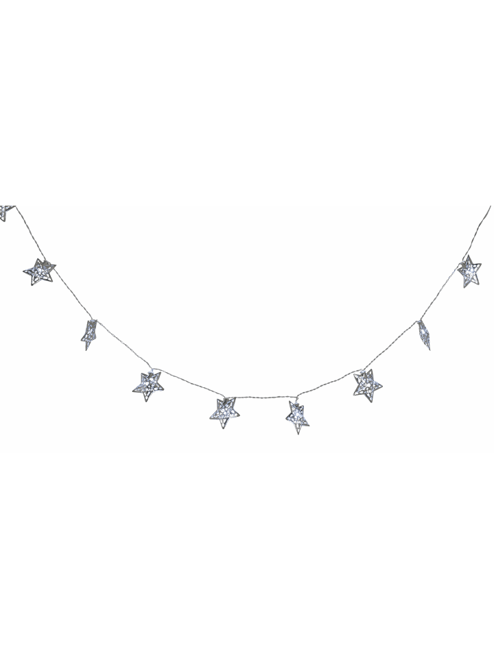 LED Lichterkette "WEIHNACHTEN" in silber - (L)130 cm x (B)6.5 cm x (H)6.5 cm