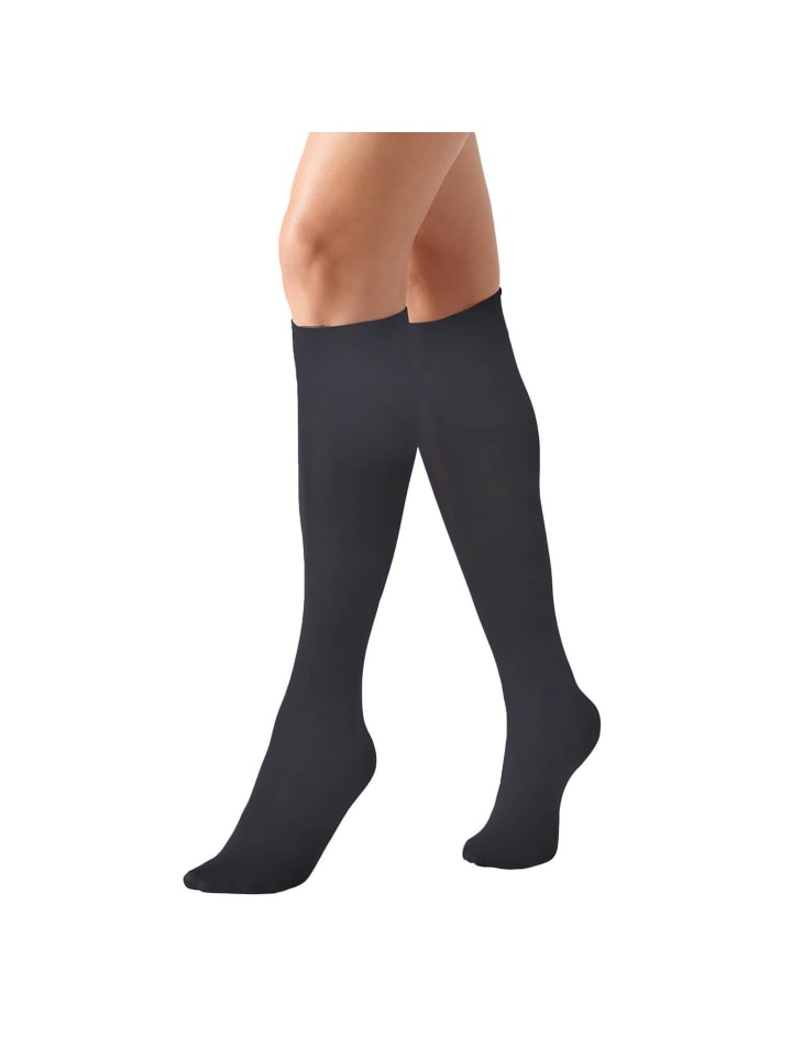 2er Kniestrümpfe Lycra-Kniesocken mit 60 DEN Onesize in Olive