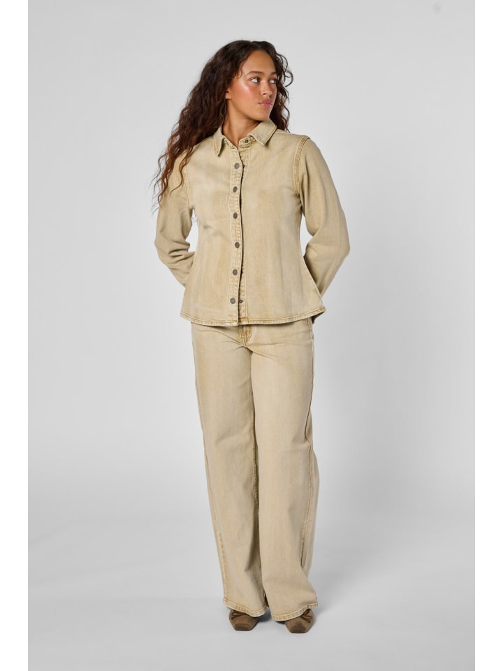 Jeanshemd MWAzul Tight fit in Brown Rice Wash