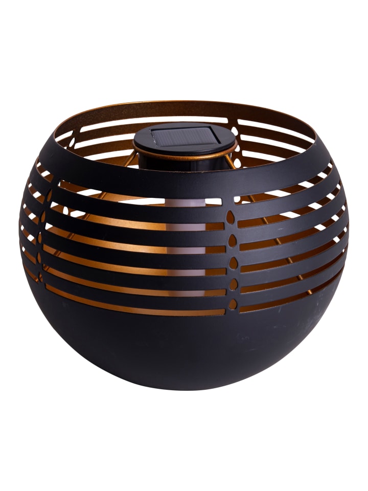 LED Solarleuchte "Tischleuchte" in schwarz - (L)21 cm x (B)21 cm x (H)16 cm