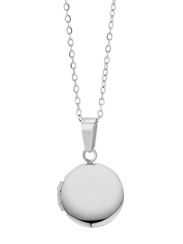 Damen Halskette mit Anhänger – Medaillon aus Edelstahl in silber