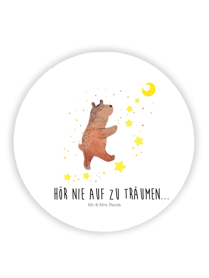 Magnet Bär Träume mit Spruch in Weiß