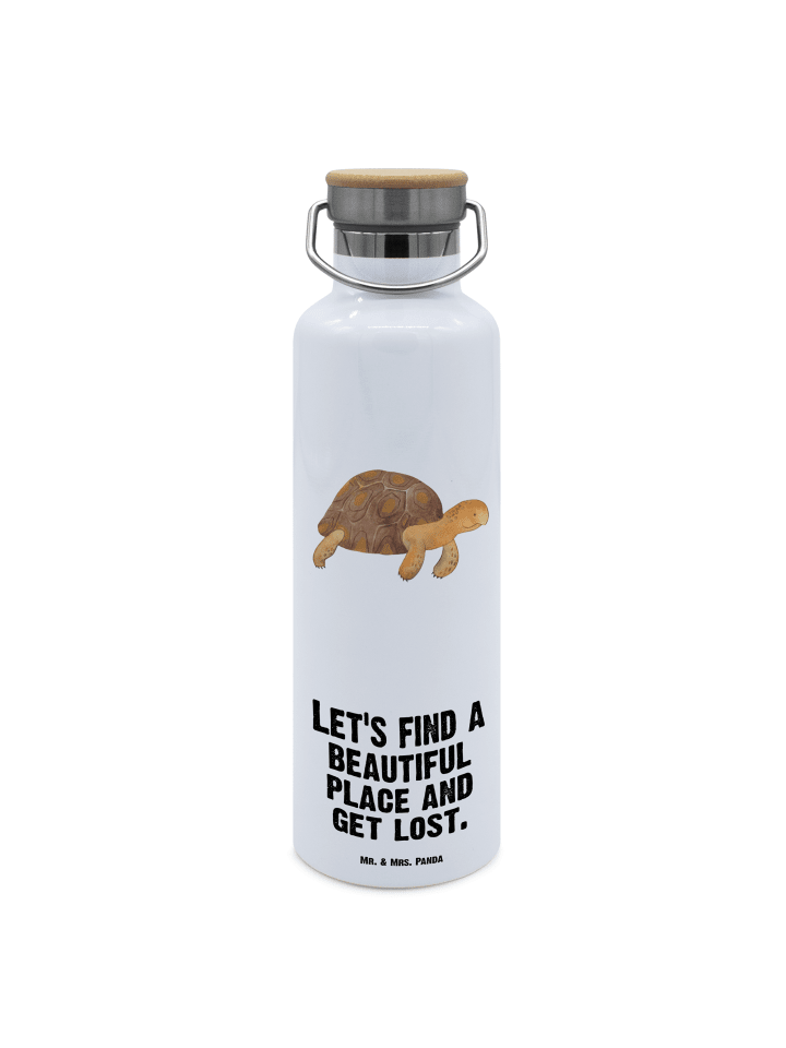 Trinkflasche Schildkröte MHerzieren mit Spruch in Weiß