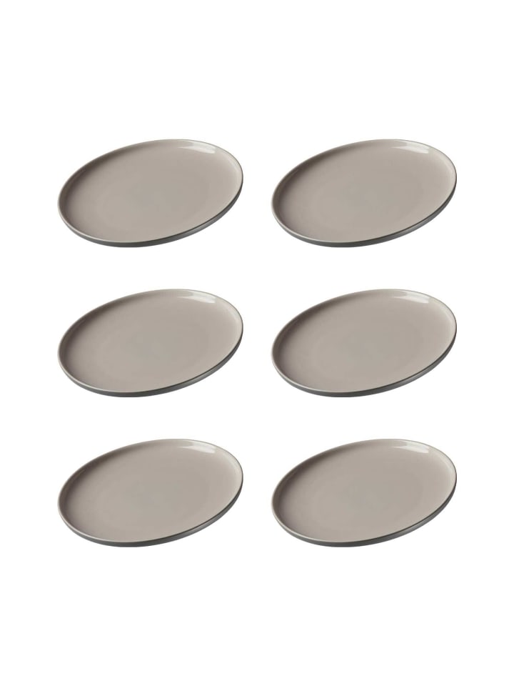 6er Set Dessertteller Jasper in Grau ø 19.0 cm
