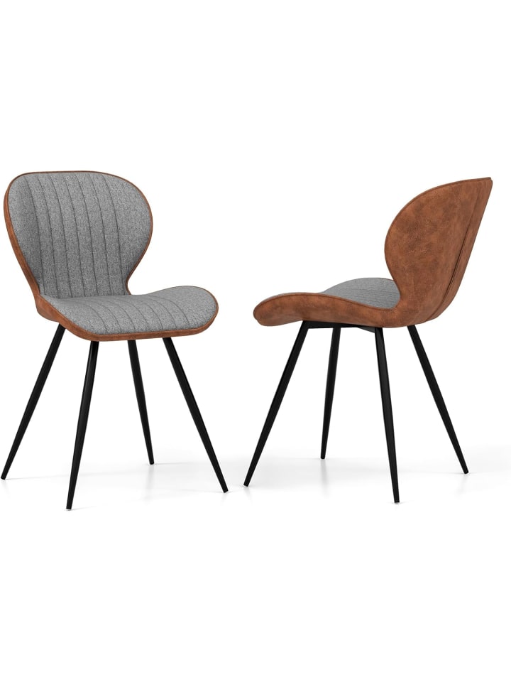 2er Set Esszimmerstühle in Grau