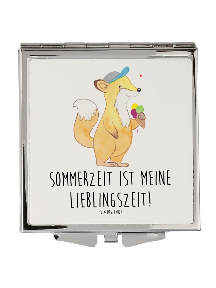 Kosmetikspiegel Sommer Freude mit Spruch in Weiß