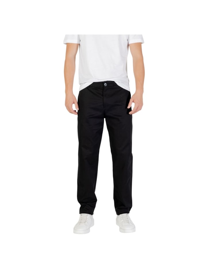 Schwarz Baumwolle Skinny-Hose