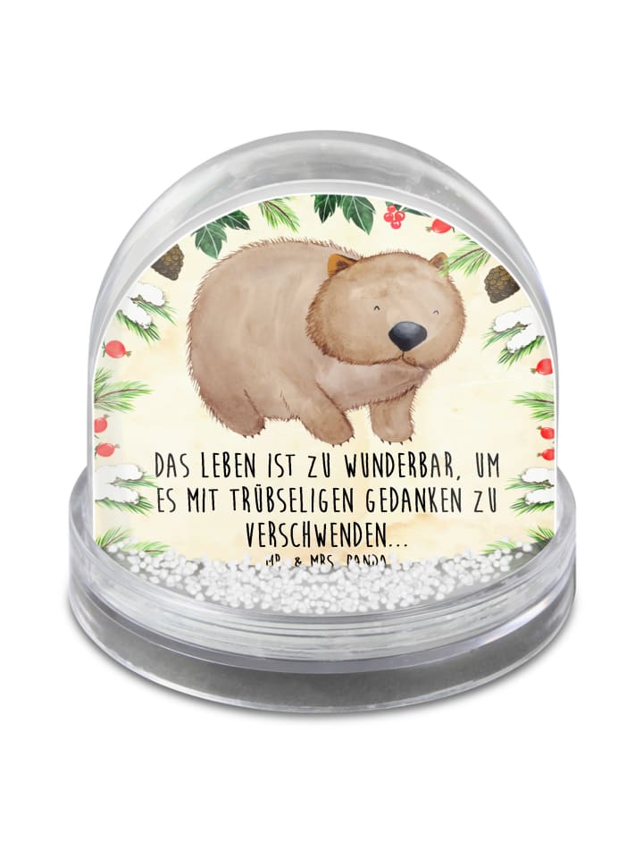 wasserkugel Wombat mit Spruch in Naturpapier