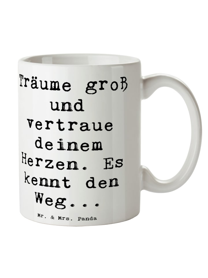 Tasse Herzen Vertrauen mit Spruch in Weiß