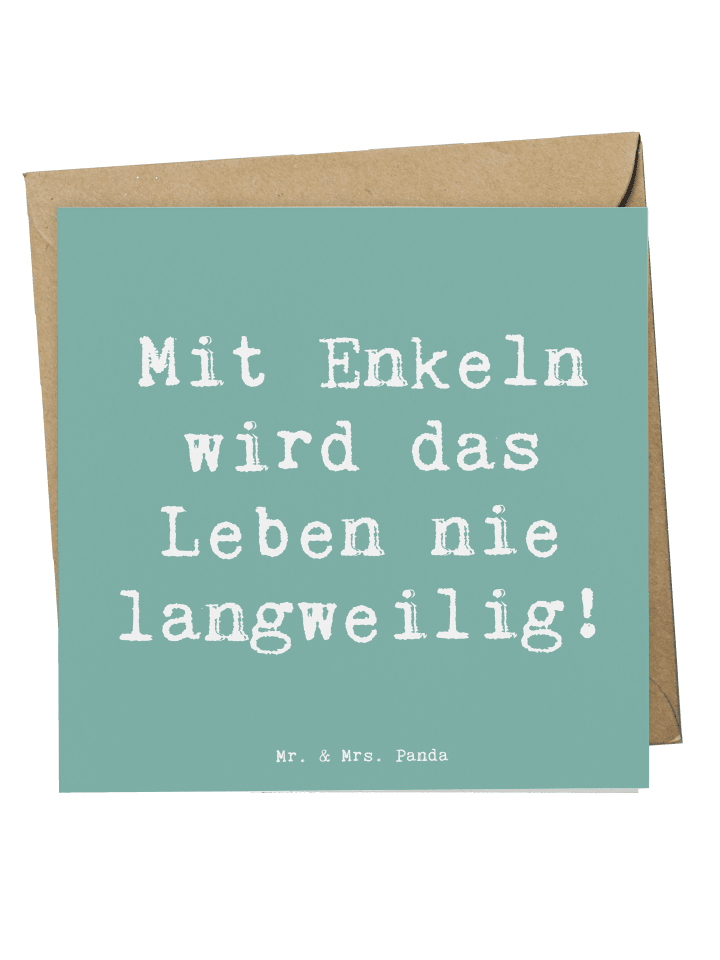 Deluxe Karte Spruch Enkelkinder Abenteuer mit S... in Meeresbrise