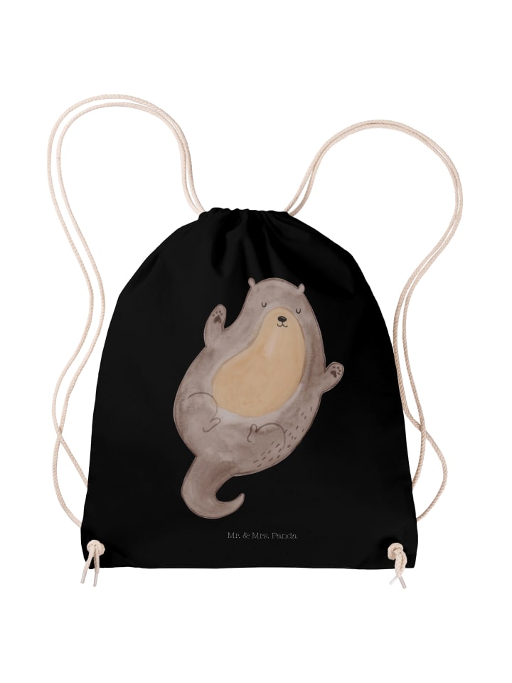 Gym-Rucksack Otter Umarmen ohne Spruch in Schwarz