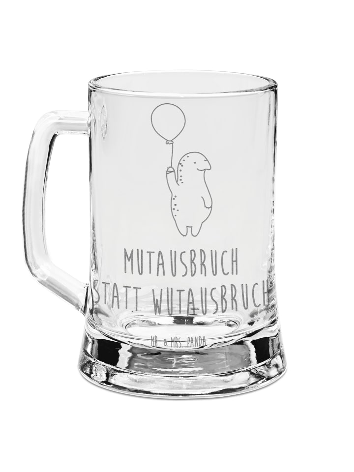 Bierglas Schildkröte Luftballon mit Spruch in Transparent