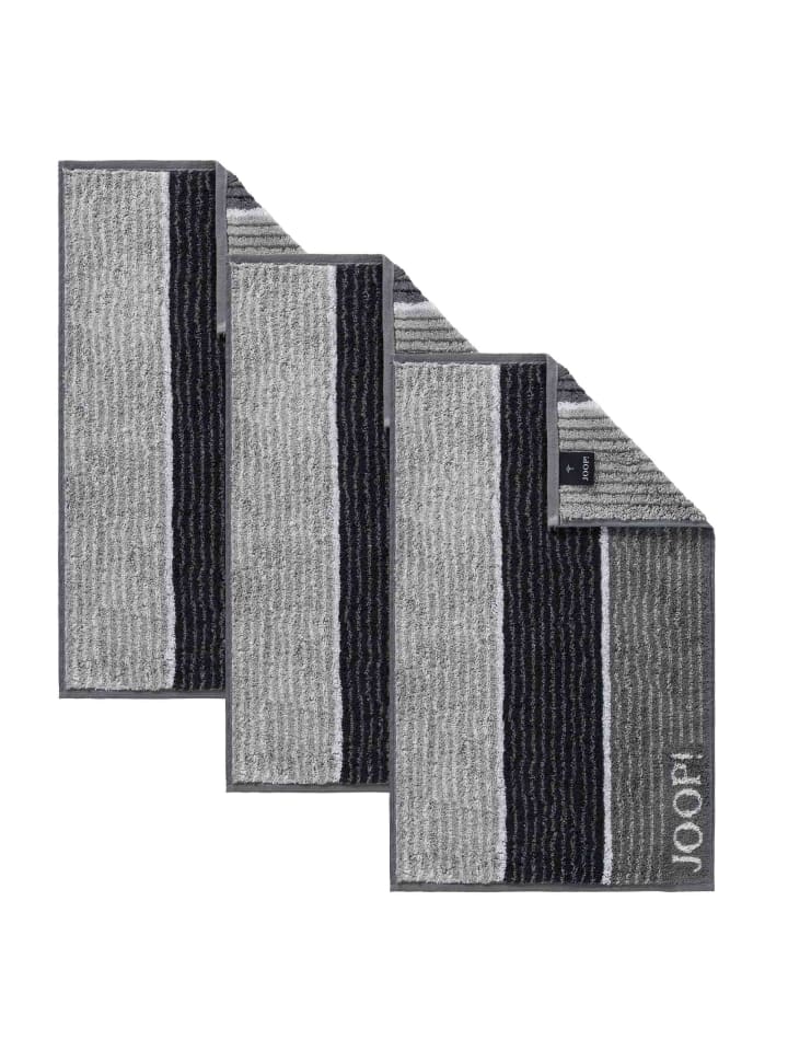 Gästetuch 3er Pack in Schwarz Signature Lines