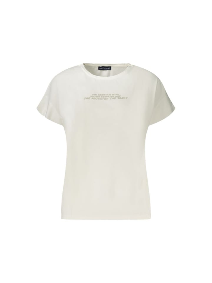Weiß Baumwolle Damen T-Shirt