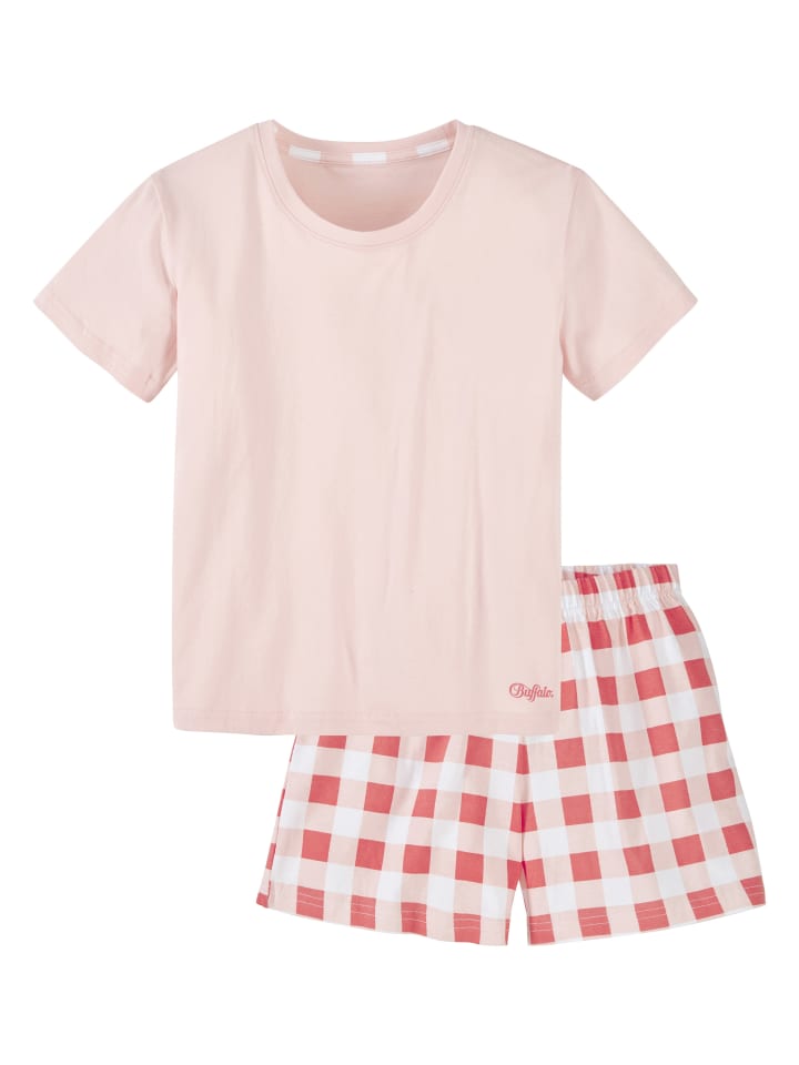 Pyjama in apricot kariert