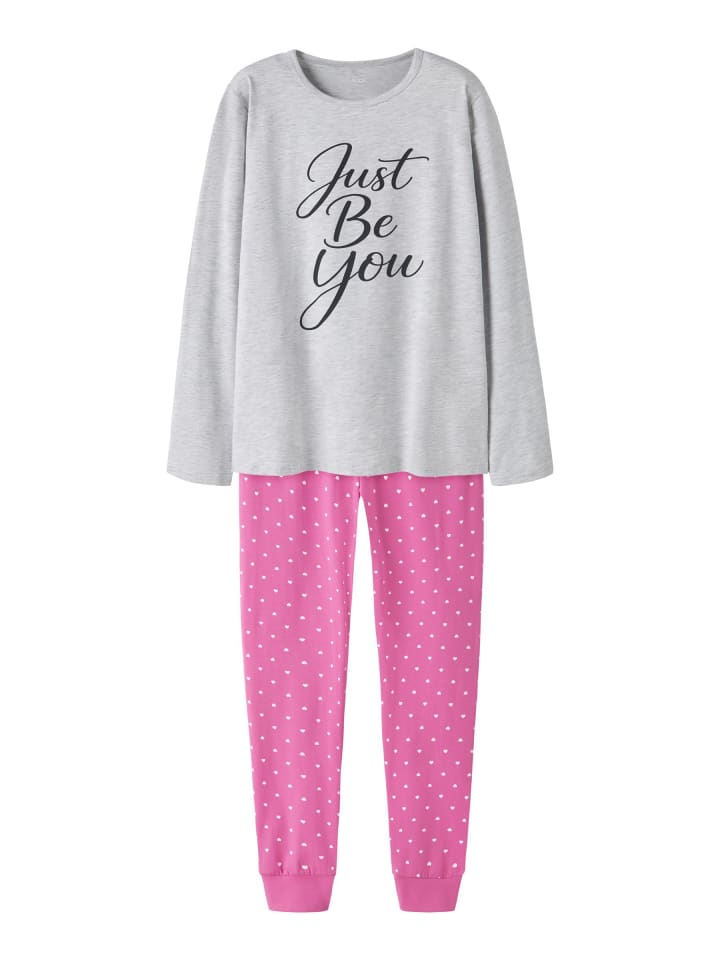 Pyjama Set in Light Grey Melange1