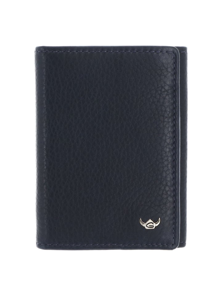Capri Geldbörse RFID Schutz Leder 10 cm blau