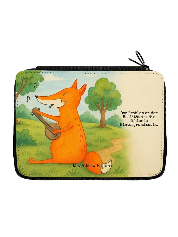Mäppchen Fuchs Gitarre Design mit Spruch in Weiß