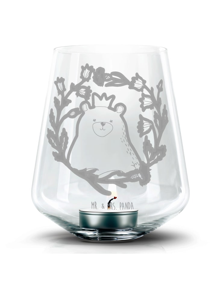 Windlicht Glas Bär Königin ohne Spruch in Transparent