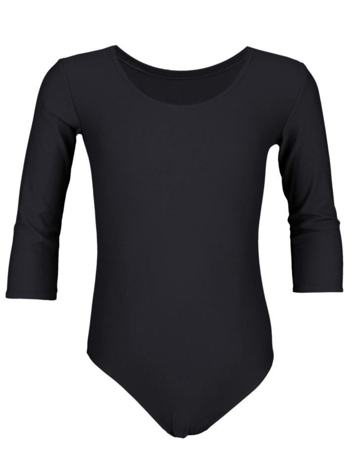 Mädchen Ballett Trikot 3/4 Arm in schwarz