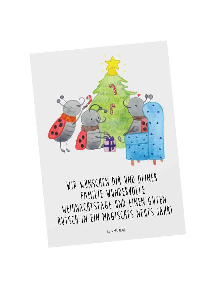 Postkarte Weihnachten Smörle mit Spruch in Weiß