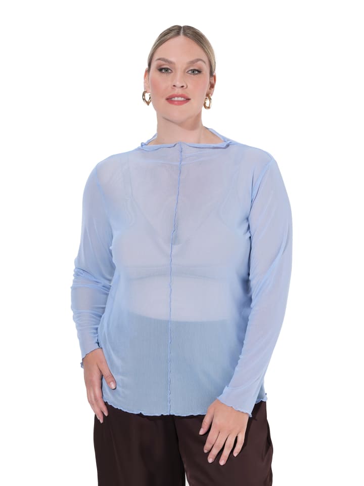 Langarmshirt in quellenblau