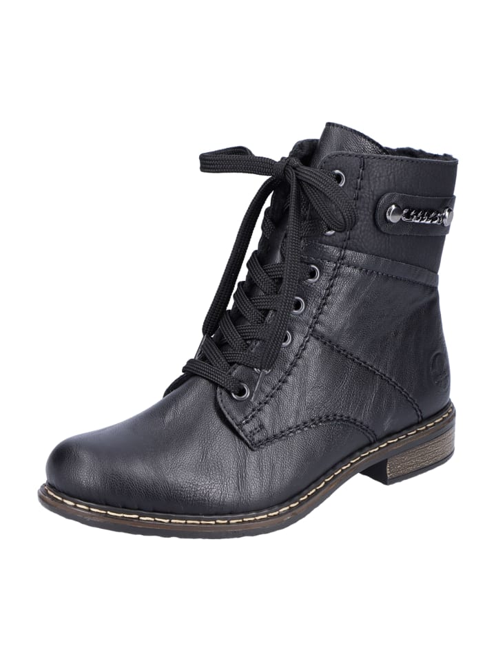 Schnürstiefeletten in Schwarz