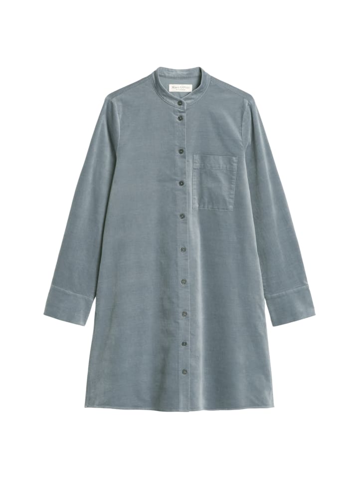 Samt-Hemdblusenkleid A-Shape in Slate Blue