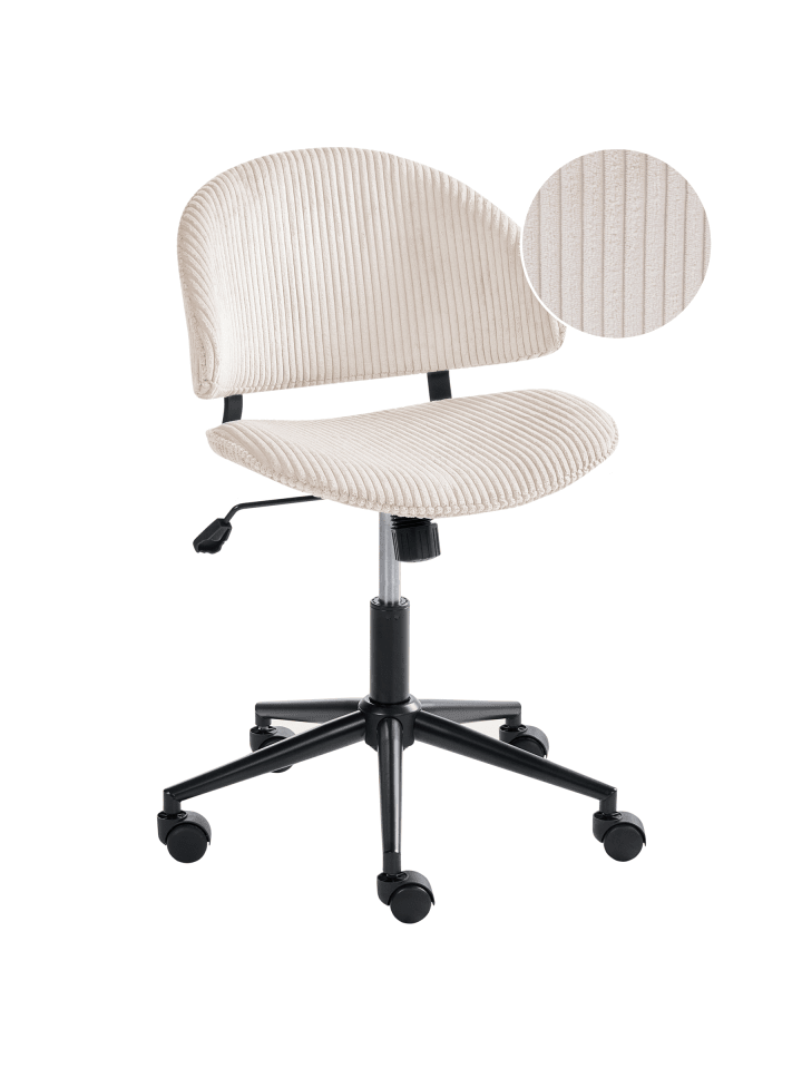 Bürostuhl KIANA in Weiß/Schwarz - (W) 55 x (H) 74 x (L) 55 cm