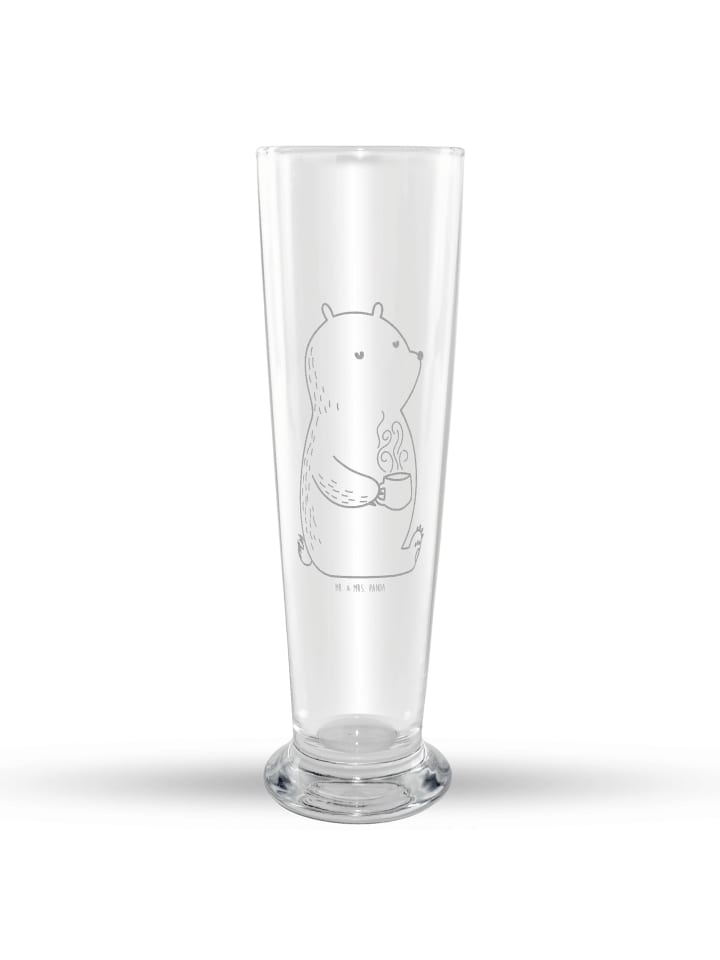 Weizenbierglas Bär Kaffee ohne Spruch in Transparent