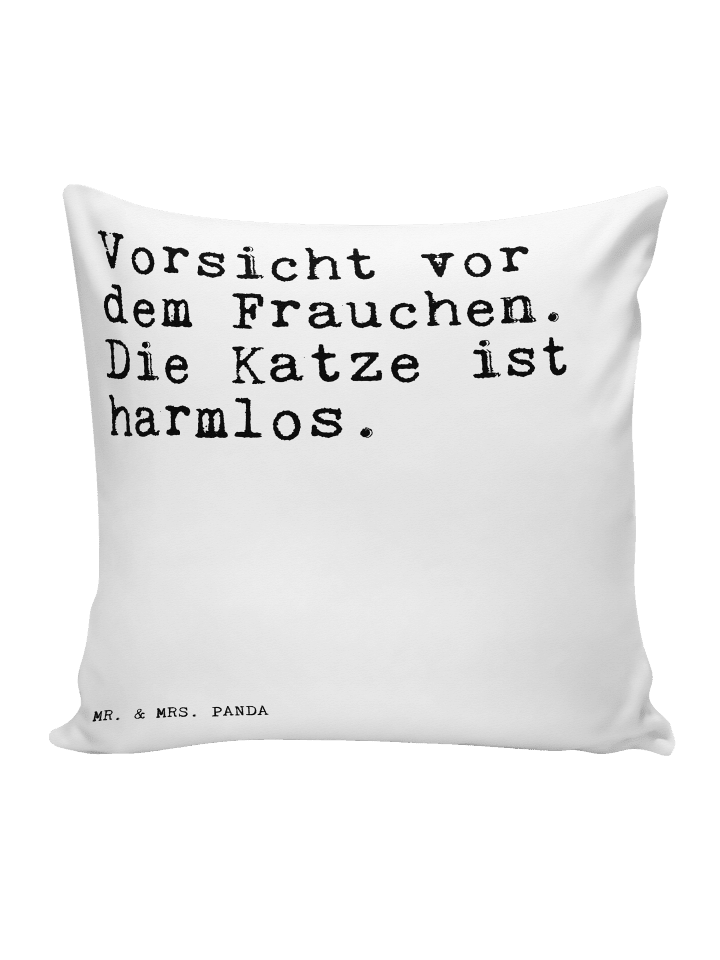 Kissen Vorsicht vor dem Frauchen.... mit Spruch in Weiß