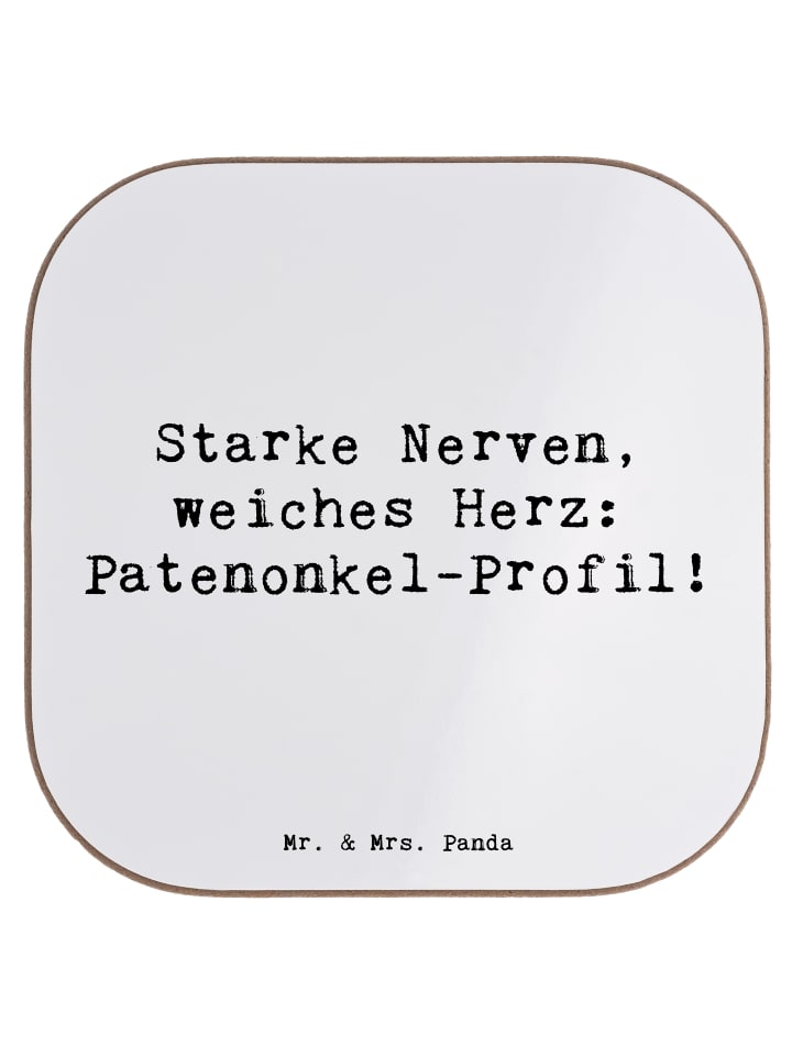 Untersetzer Starke Patenonkel mit Spruch in Weiß
