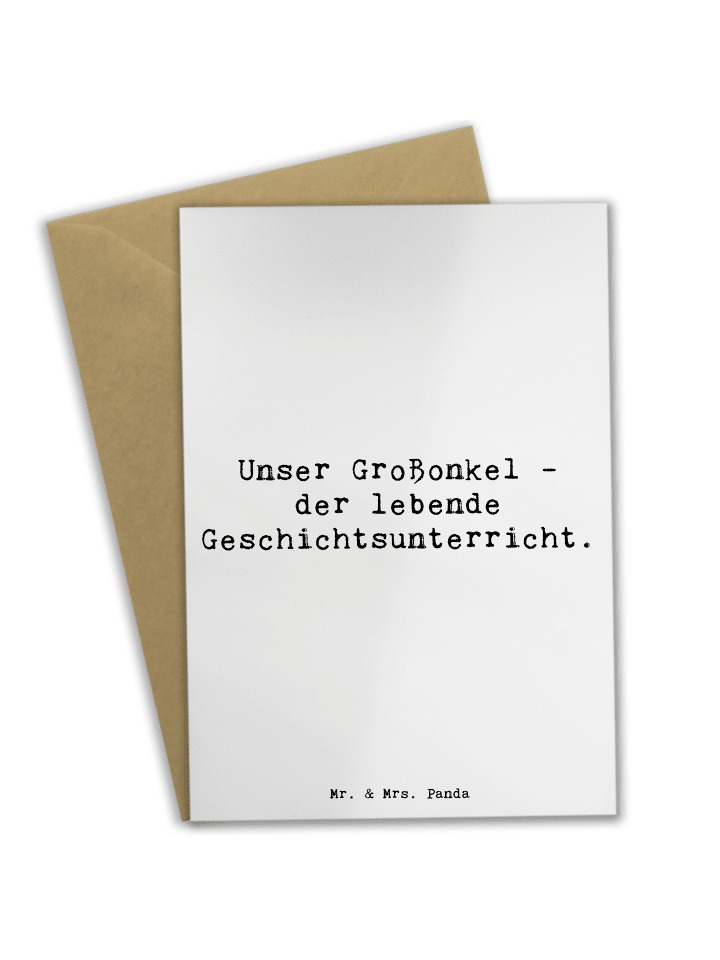Grußkarte Großonkel Geschichtsunterricht mit Sp... in Weiß