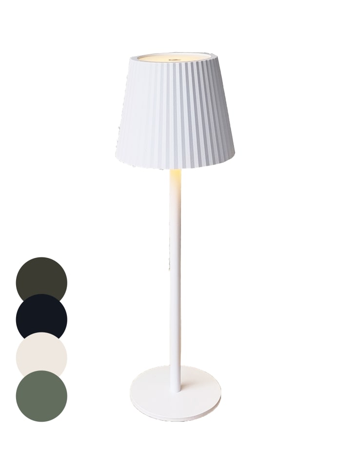 LED Tischlampe dimmbar IP44 Innen & Außen 36,5x11cm in Weiß
