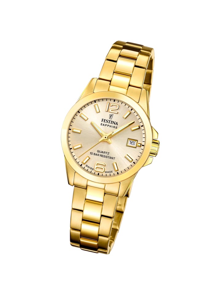 Analog-Armbanduhr Festina Swiss Made gold klein (ca. 29mm)