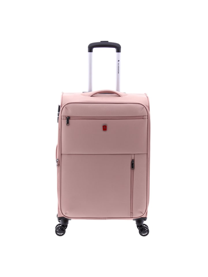 3700 4 Rollen Trolley 66 cm mit Dehnfalte pink